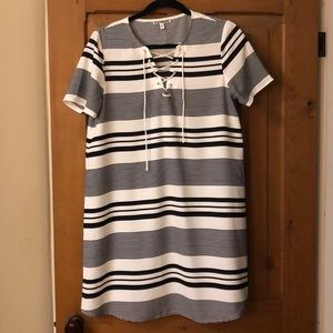 Express striped dress size medium